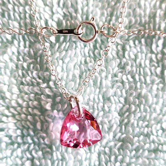 Sterling Silver Pink Pendent! - Picture 3 of 3